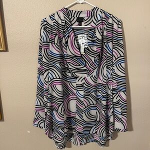 Worthington "Scantily" Multicolor Geometric Blouse Size XL New With Tag